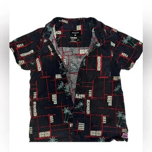 Boys quiksilver button up fancy palm